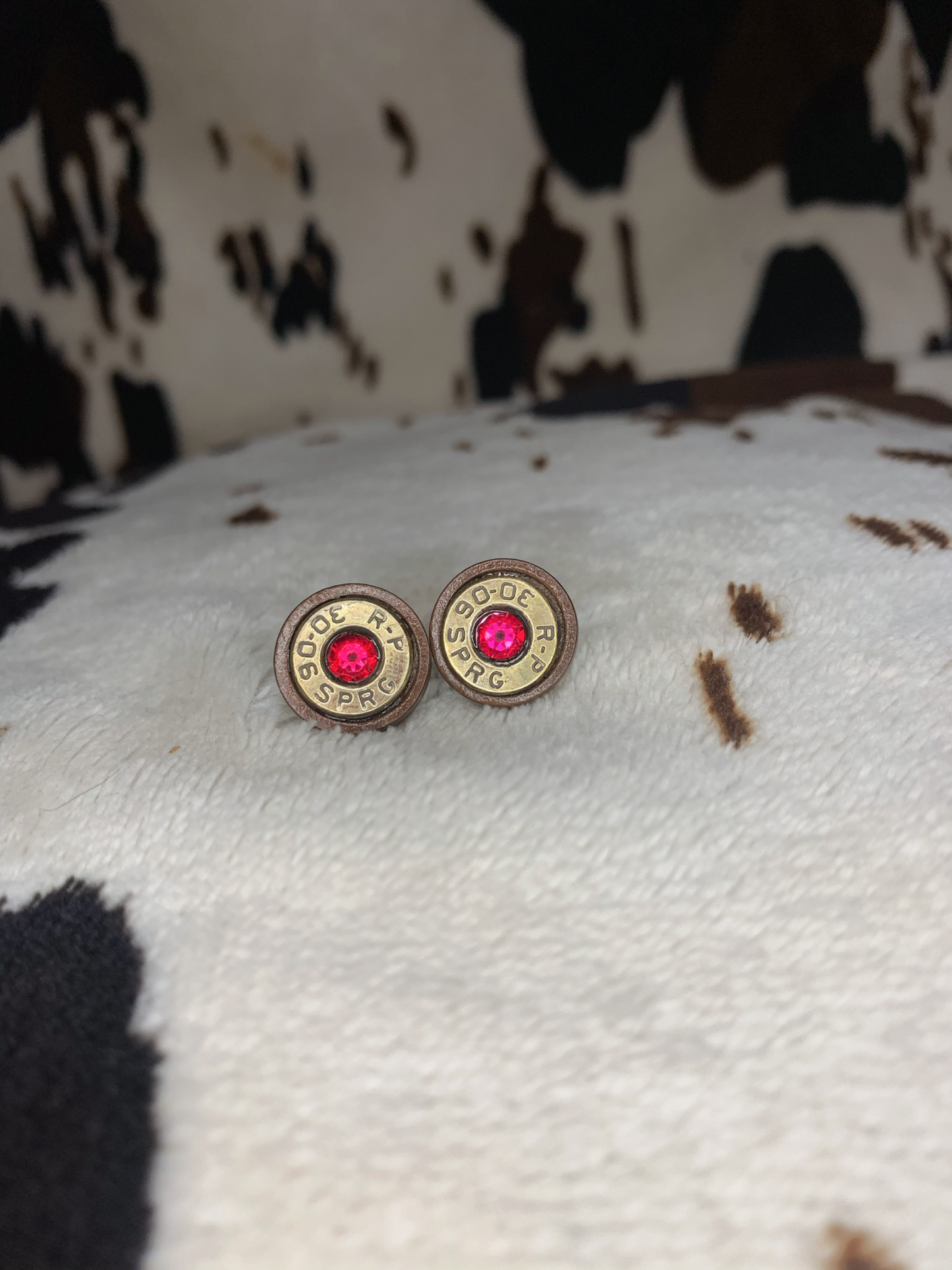 Swarovski Bullet Studs with Wood ID