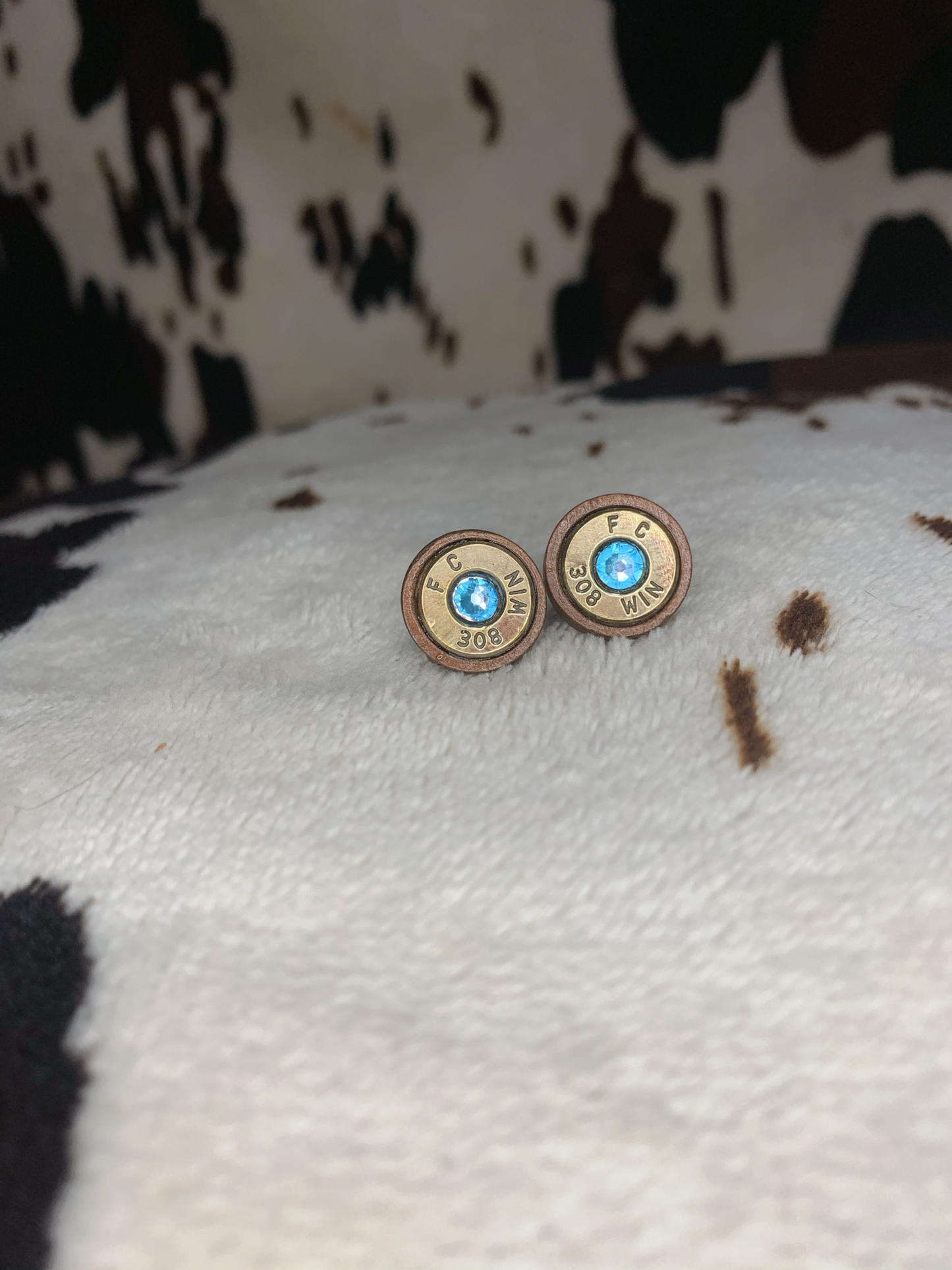 Swarovski Bullet Studs with Wood ID